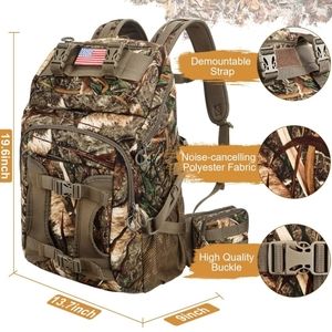 Camo Outdoor Hunting Camping Backpack with Waterproof Rain Cover BRAND NEW
